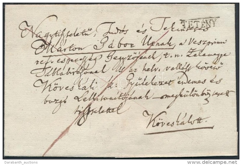 1827 Franco 10kr 'TETÉNY' - Köveskál - Other & Unclassified