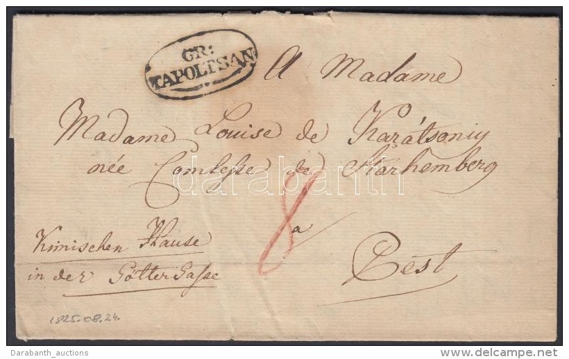 1825 Portós Levél Tartalommal / Unpaid Cover With Content 'GR: / TAPOLTSAN' - Pest - Other & Unclassified