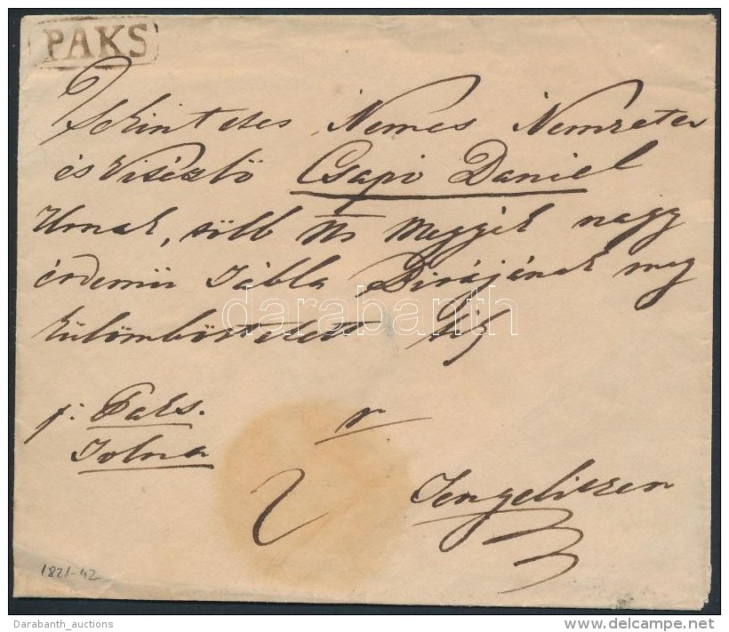 1821-42 Levél 'PAKS' - Tengelicz - Other & Unclassified
