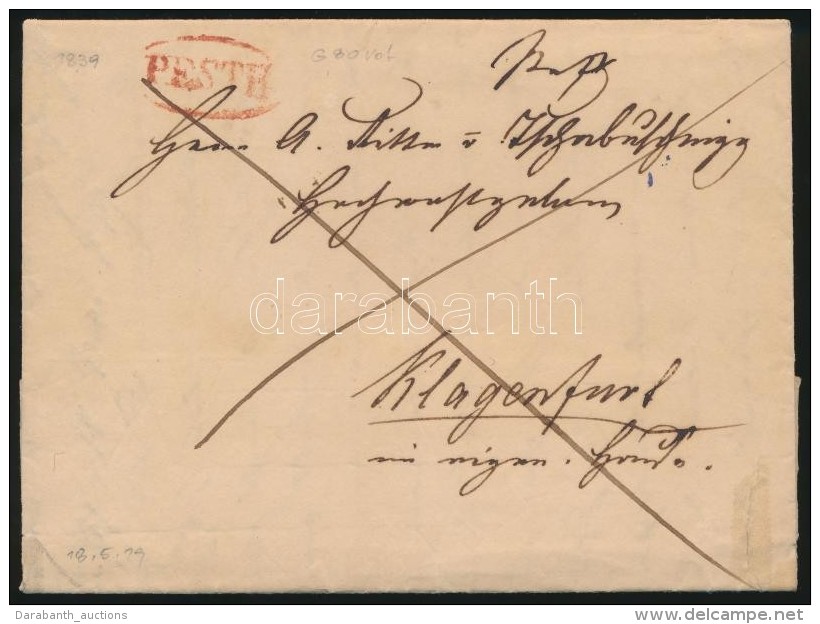 1819 Franco, Piros / Red 'PESTH' - Klagenfurt - Sonstige & Ohne Zuordnung