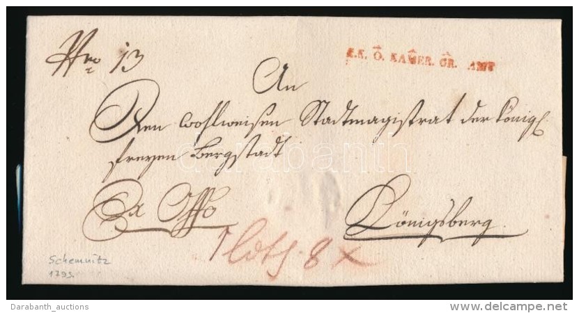 1793 Ex Offo Piros / Red 'K.K. Ö. KAMER. GR. AMT.' - Königsberg - Other & Unclassified