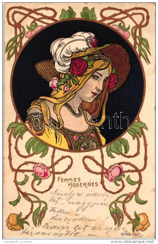 T2/T3 Femmes Modernes, Art Nouveau Litho - Unclassified