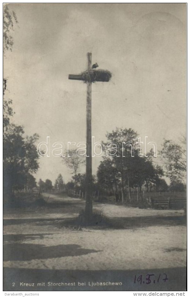 T2 Lyubashevo, Ljubaschewo; Kreuz Mit Storchnest / Cross With Stork Nest - Non Classificati