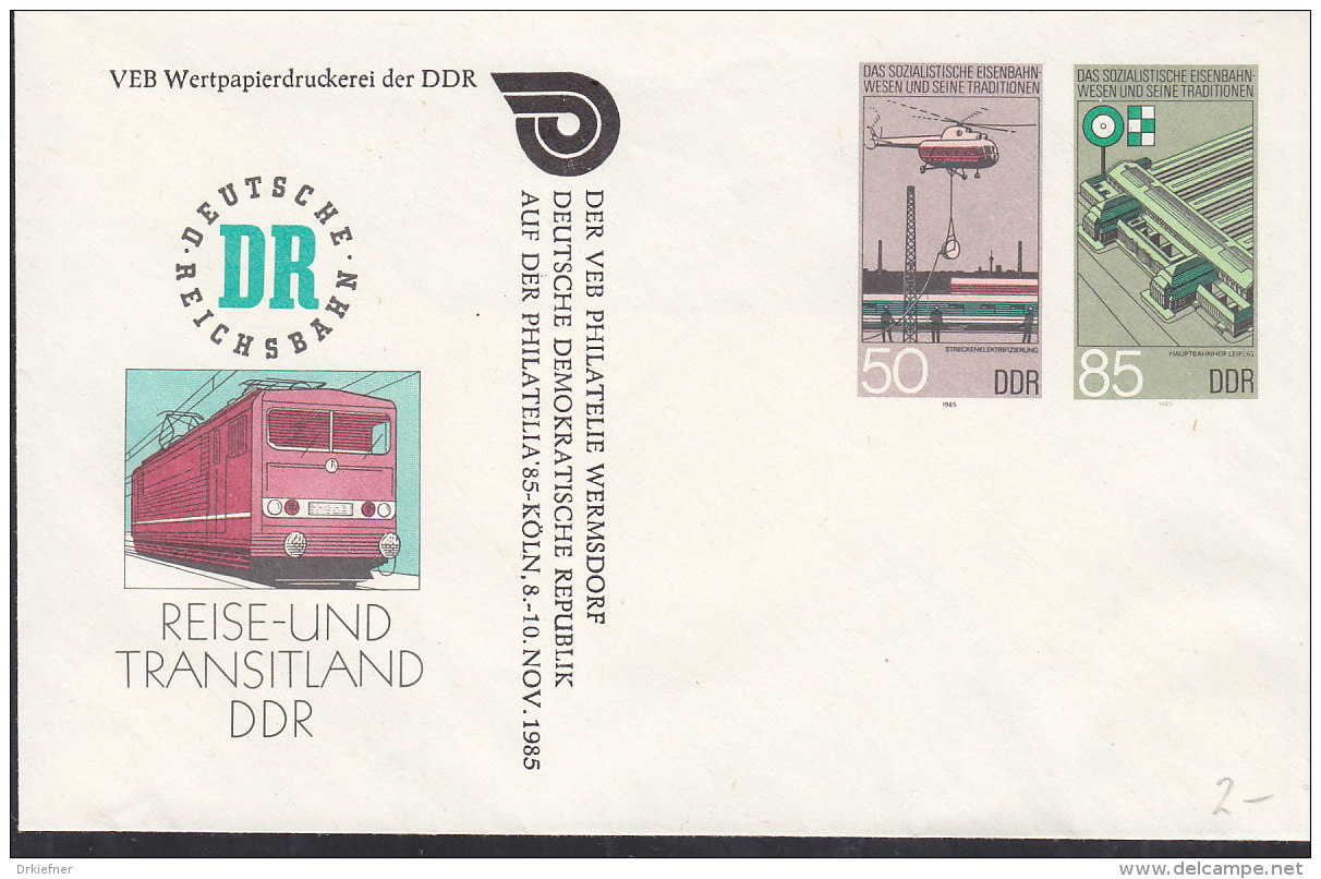 DDR U 3, Mit Privatzudruck: Auf Der PHILATELIA ´85 Köln - Privé Briefomslagen - Ongebruikt