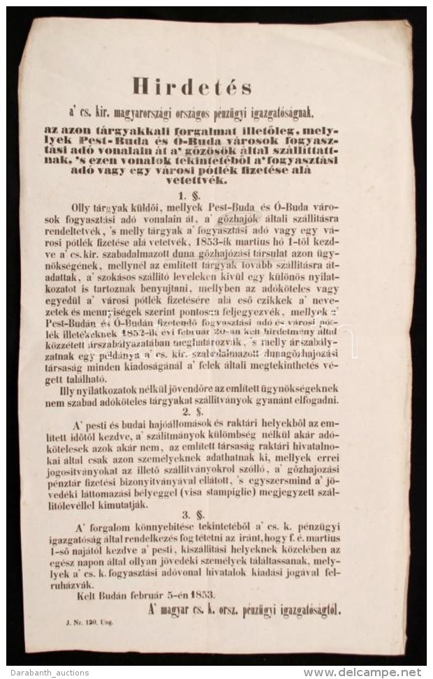 1853 A DunagÅ‘zhajózási Társulat által Pest-Budán Keresztül... - Unclassified