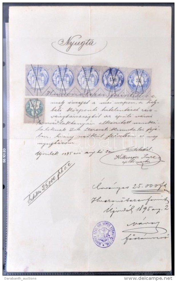 O 1895 Nyugta 25.000 Forintról, Melyet Az újvidéki Honvédlaktanya épitése... - Unclassified
