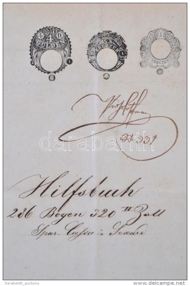1854 1kr, 15kr, 4G Szignetták Teljes Okmányon / Signettas On Full Document. - Unclassified
