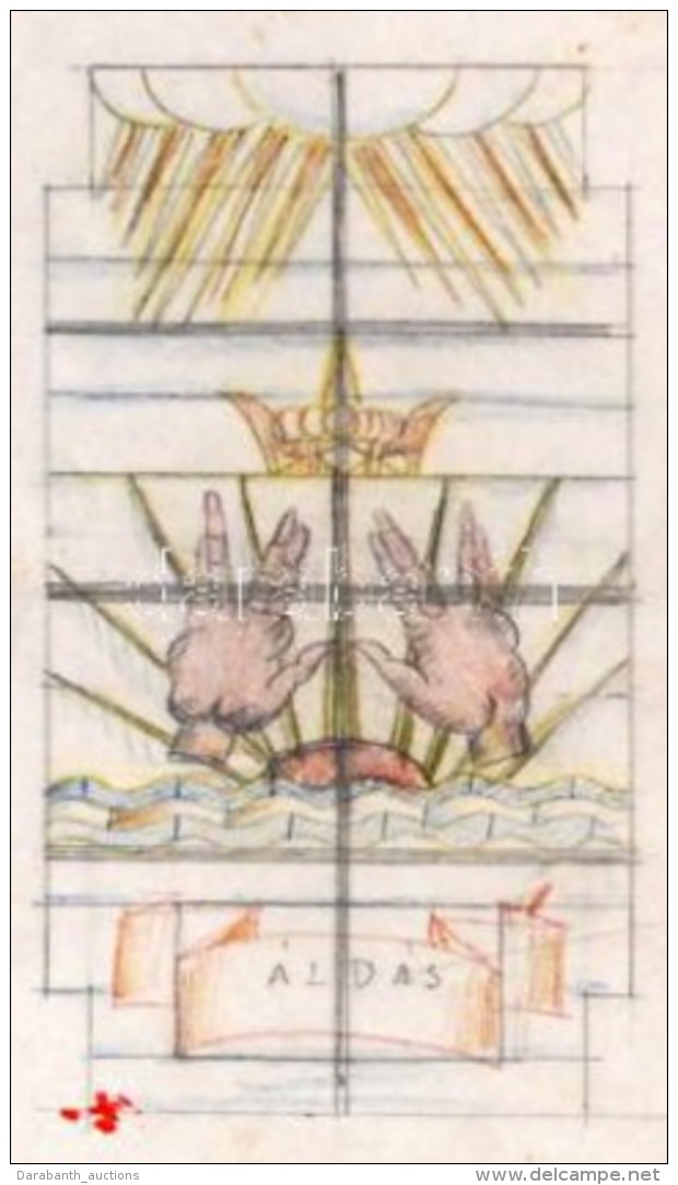 1927Kozma Lajos (1884-1948): A Kassai Neológ Zsinagóga üvegablakainak Tervei. Négy Terv,... - Other & Unclassified