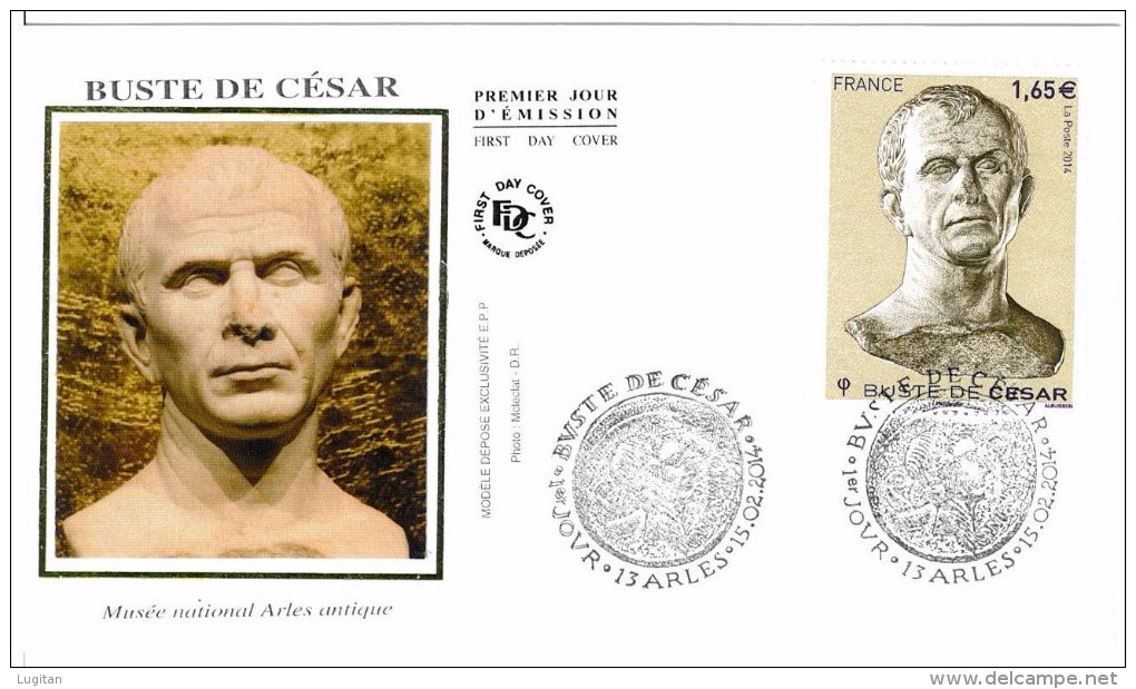 FRANCIA ARTE - FDC ANNO 2014 - BUSTO DI CESARE - BUSTE DE CESAR - ART DE FRANCE - 2010-2019