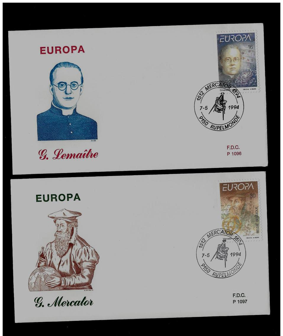 FDC  -  EUROPA CEPT -  DISCOVERIES  ( 2 Covers )  -  1994 - 1991-2000