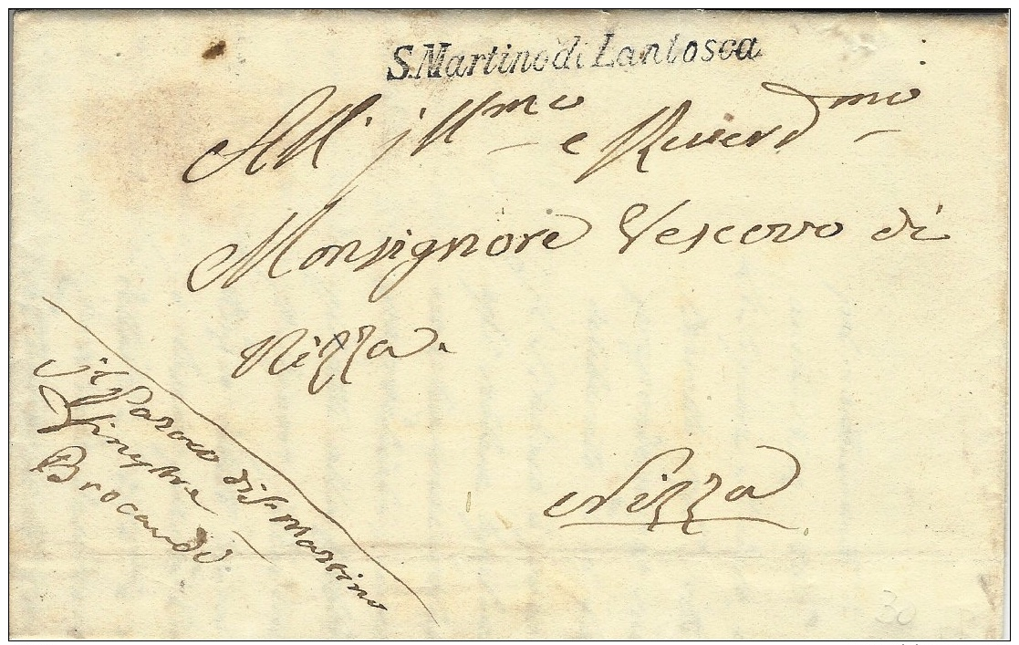 1839- Royaume De Sardaigne - Comté De NICE - Lettre De S.Martino Di Lantosca - 1792-1815: Départements Conquis