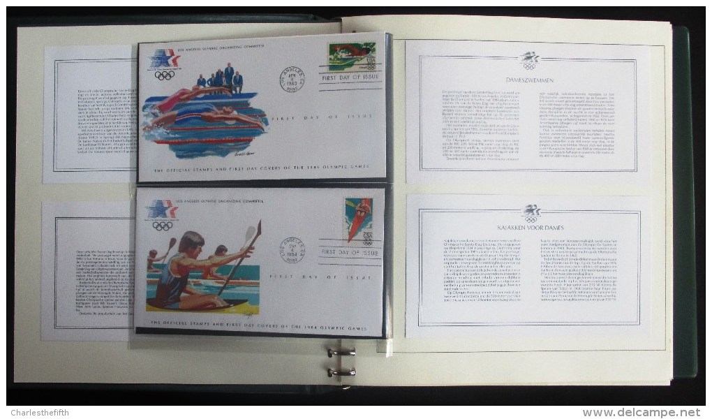 COMPLETE COLLECTION OF 24 SUPERB FIRST DAY COVERS OLYMPIC GAMES LOS ANGELES 1983 ON LINDNER PAGES - Autres & Non Classés