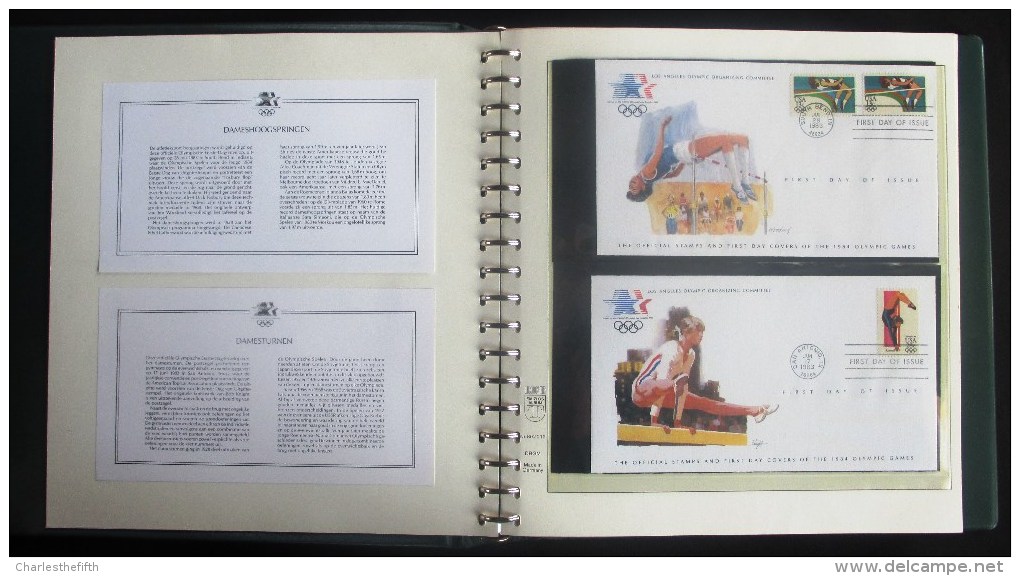 COMPLETE COLLECTION OF 24 SUPERB FIRST DAY COVERS OLYMPIC GAMES LOS ANGELES 1983 ON LINDNER PAGES - Autres & Non Classés