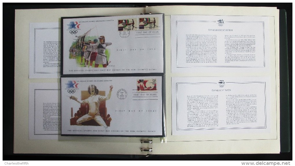 COMPLETE COLLECTION OF 24 SUPERB FIRST DAY COVERS OLYMPIC GAMES LOS ANGELES 1983 ON LINDNER PAGES - Otros & Sin Clasificación