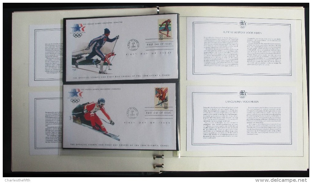 COMPLETE COLLECTION OF 24 SUPERB FIRST DAY COVERS OLYMPIC GAMES LOS ANGELES 1983 ON LINDNER PAGES