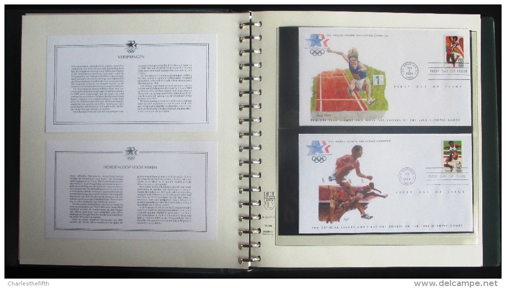 COMPLETE COLLECTION OF 24 SUPERB FIRST DAY COVERS OLYMPIC GAMES LOS ANGELES 1983 ON LINDNER PAGES