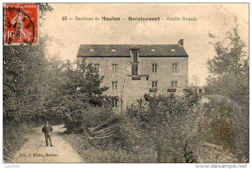 CPA - SERAINCOURT (95) - Aspect Du Moulin Renard Aux Environs De Meulan En 1912 - Seraincourt