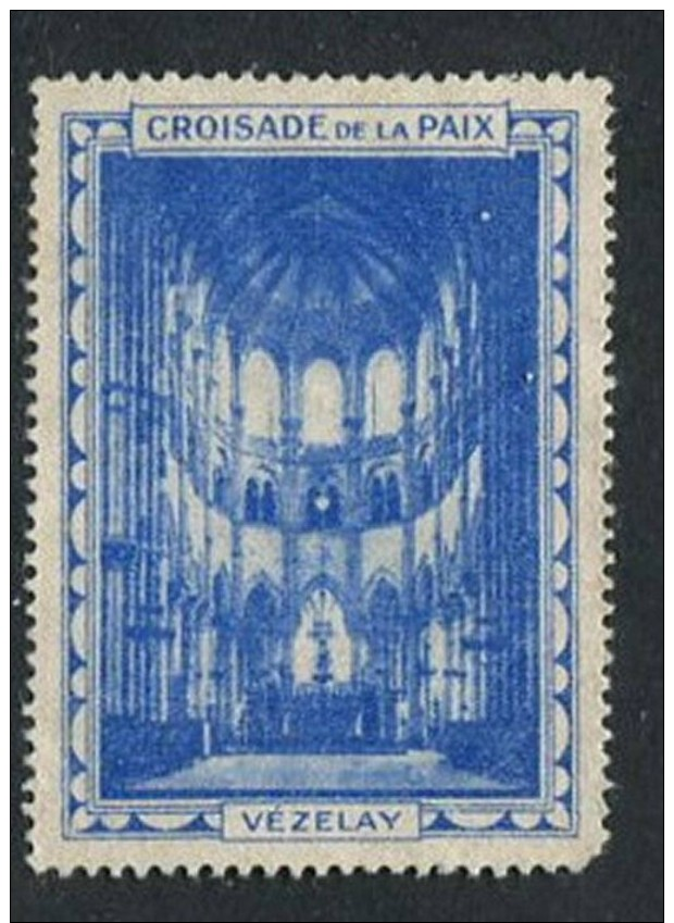 Croisade De La Paix Vezelay Poster Stamp Vignette Label No Gum 1 3/8 X 1 7/8" - Cinderellas