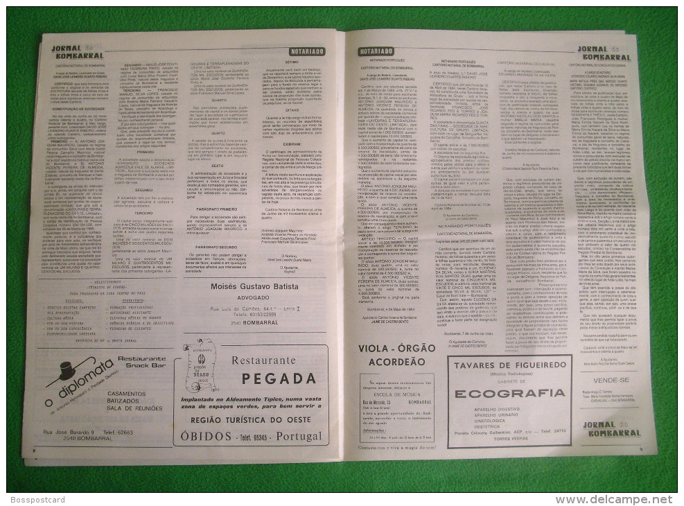 Bombarral - Jornal do Bombarral Nº 11 e 12 de Julho/Agosto de 1984. Leiria.