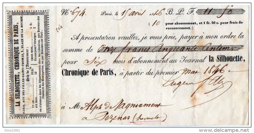 VP3991 - Lettre De Change - La Silhouette , Chronique De Paris - PARIS Rue Des Filles Saint Thomas & La Bourse - Bills Of Exchange