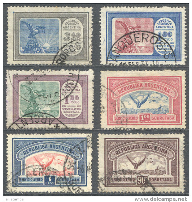 GJ.649/654, The High Values Of The First Airmail Issue, Used, VF Quality, Catalog Value US$50 - Poste Aérienne