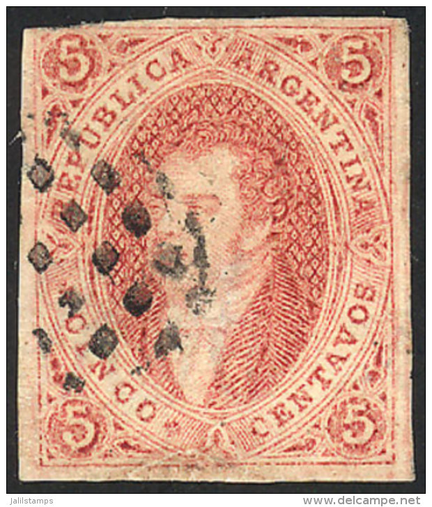 GJ.27, 6th Printing Imperforate, Dotted Cancel, With Defects And Repaired, Very Good Appearance, Catalog Value... - Usati