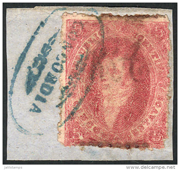 GJ.25, On Fragment (the Dark Brown Sticking Out From 2 Margins), With Complete Cancel Of CONCORDIA, VF! - Oblitérés