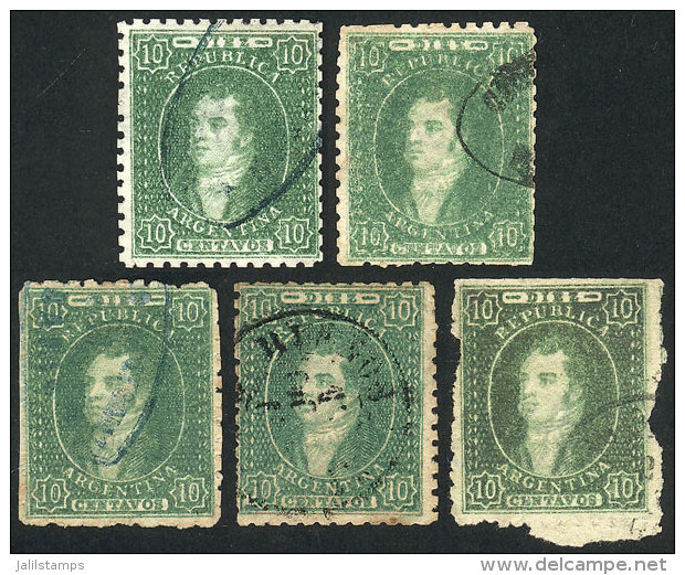 GJ.23, 5 Examples In Different Shades, VF General Quality! - Usati