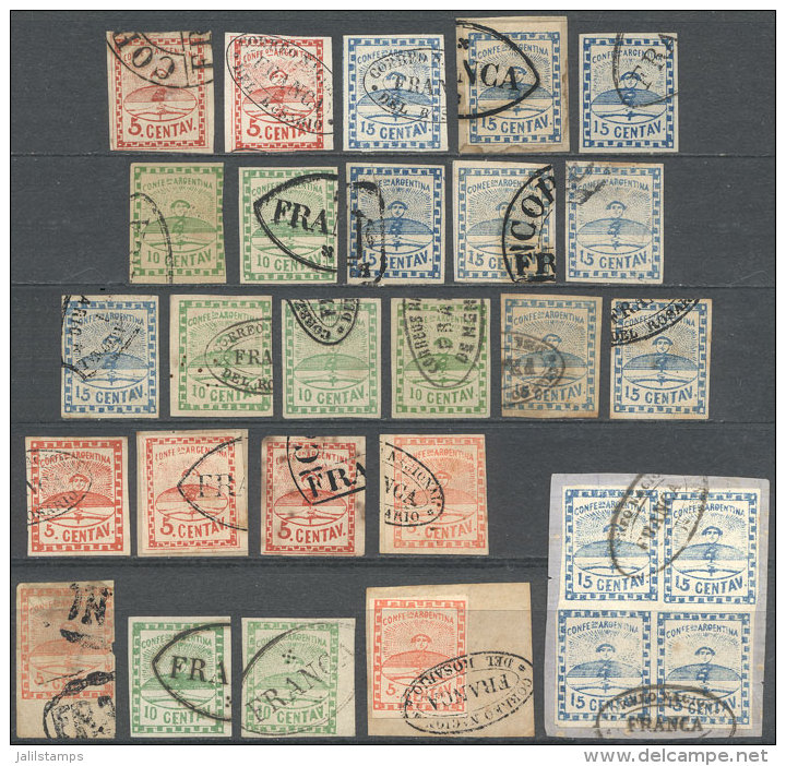 Lot Of 28 Examples With FORGED CANCELS, Interesting For Study! - Usati