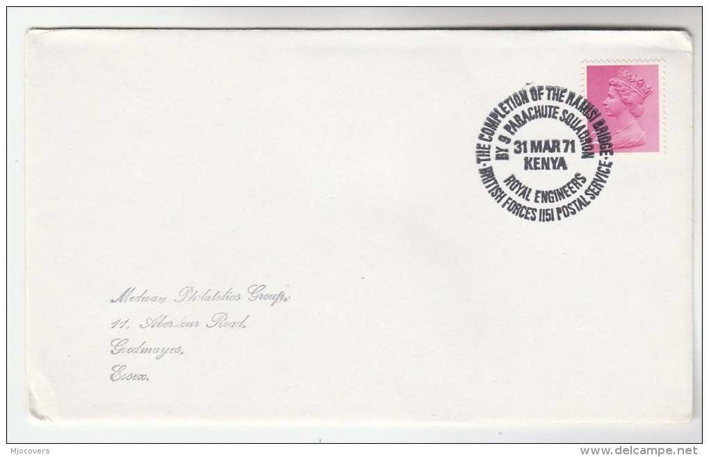 1971 BRITISH FORCES In KENYA COVER  Royal Engineers RAMSI BRIDGE Gb Stamps - Kenya (1963-...)