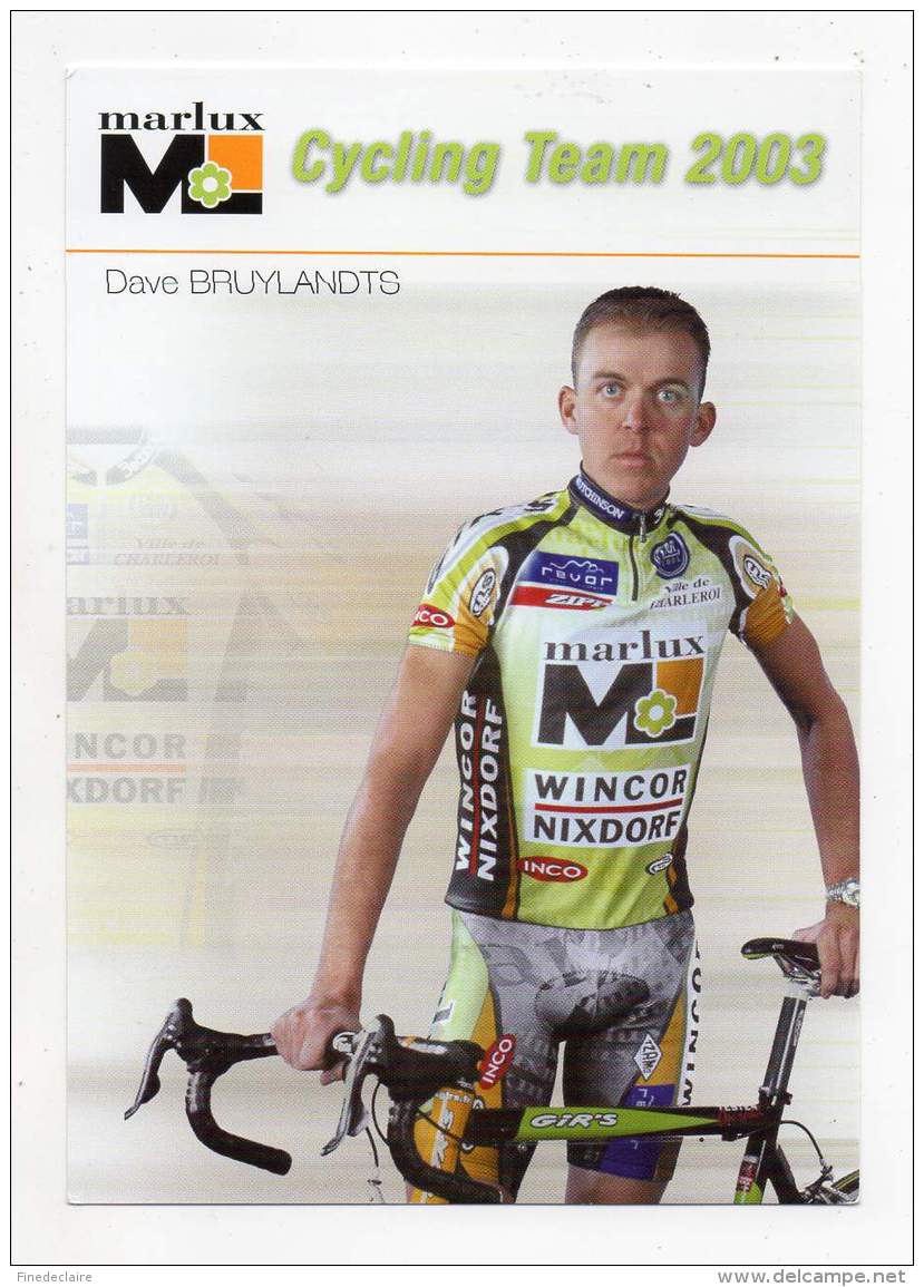 Cyclisme - Marlux Cycling Team 2003 - Dave Bruylandts - Cyclisme