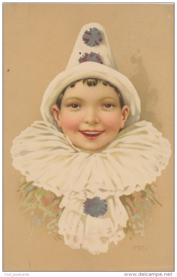 BAUMGARTEN, CIRCUS, CHILDREN, BOY CLOWN, EX Cond. Litho  PC, Used 1914, MEISSNER & BUCH - Baumgarten, F.