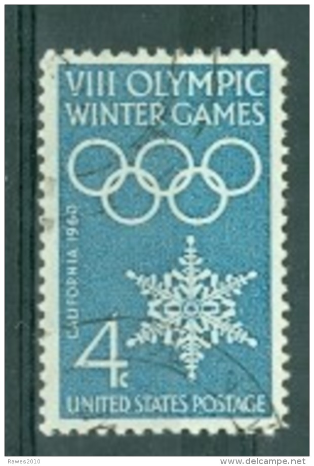 USA 1960 Olympische Winterspiele Sqaw Valley Gest. Schneestern + Olympische Ringe - Hiver 1960: Squaw Valley