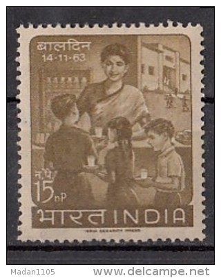 INDIA, 1963, Childrens Day, "School Meal", Food, Children´s, Teacher, Education, MNH, (**) - Ungebraucht