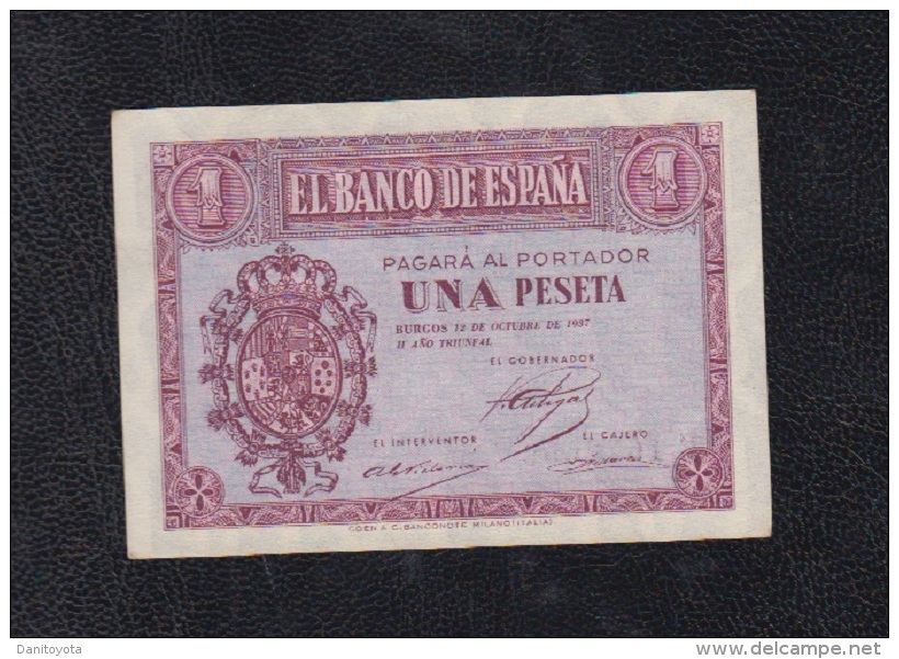 EDIFIL D26    1 PTA 12 DE OCTUBRE DE 1937.   SERIE C - 1-2 Pesetas