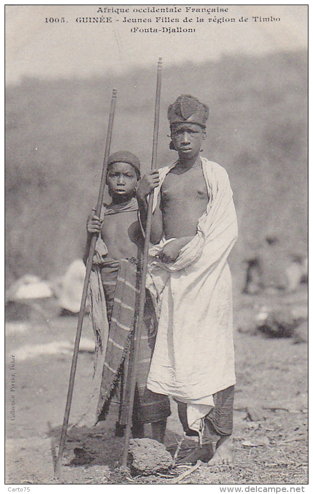 Afrique - Guinée - Jeunes Filles Région De Timbo (Fouta-Djallon) - Ethnie Tribu - Guinée Française