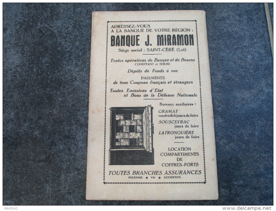 Société De Transports Auxiliaires Du Réseau Paris-Orléans  LIGNES D´AUTOBUS DU LOT  Horaire Mai 1938 - Europe