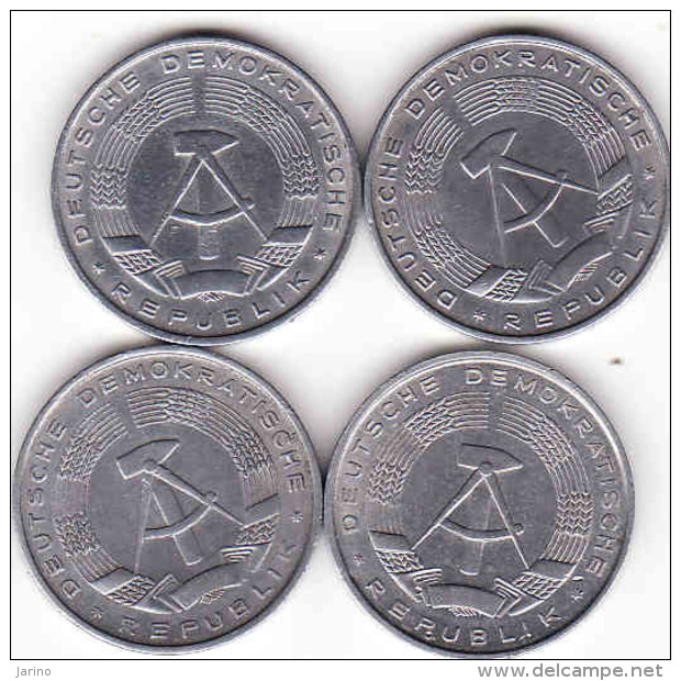 Deutschland DDR, 4 X 10 Pfennig 1965 + 1967 + 1968 + 1971 - 10 Pfennig