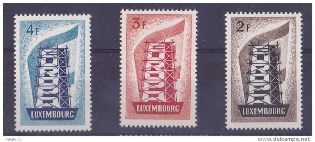 LUXEMBOURG  EUROPA 1956  MH*  CHARNIERES LEGERES  COTE : 175 EUROS - Ungebraucht