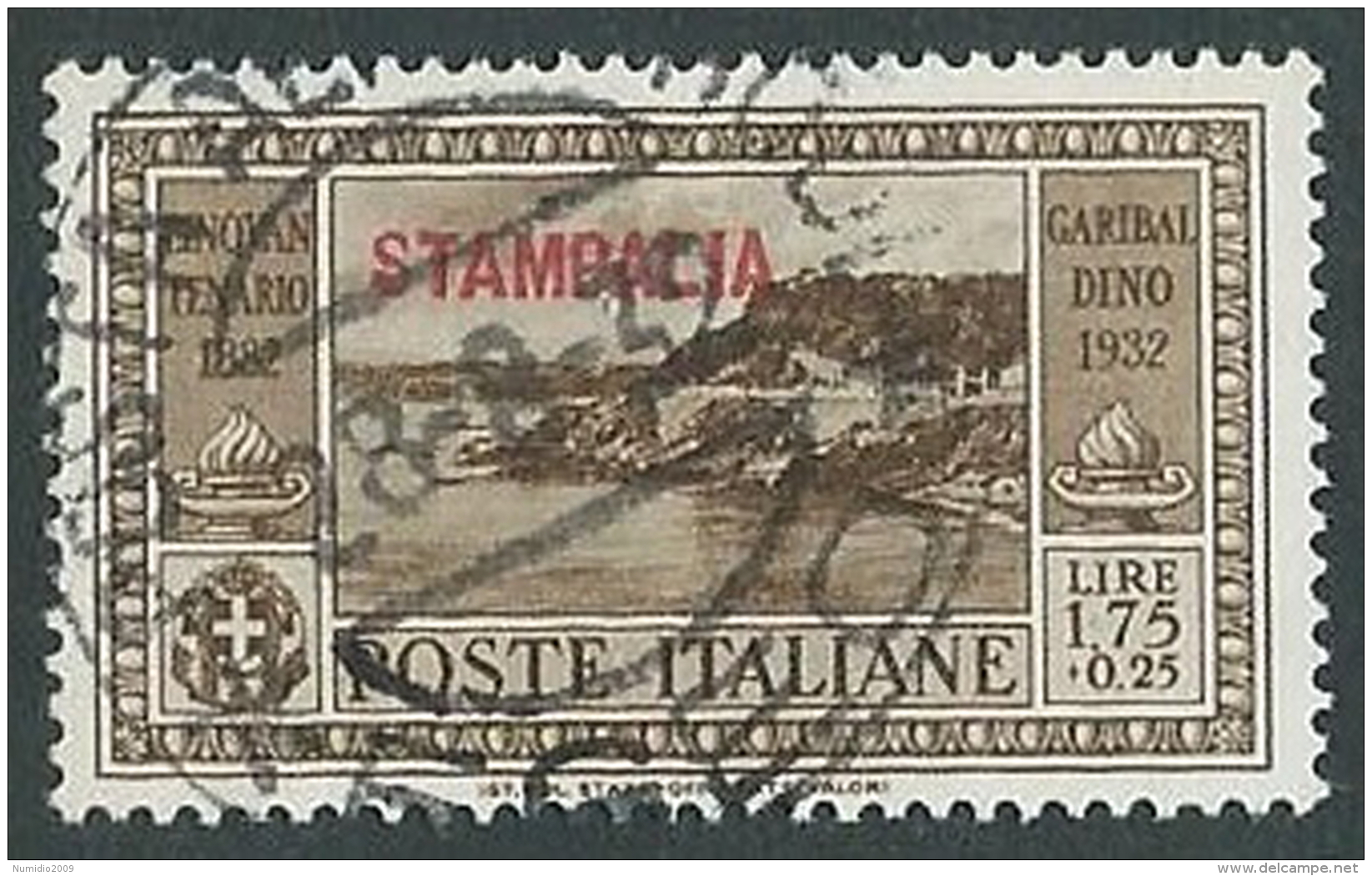 1932 EGEO STAMPALIA USATO GARIBALDI 1,75 LIRE - U27-7 - Egée (Stampalia)