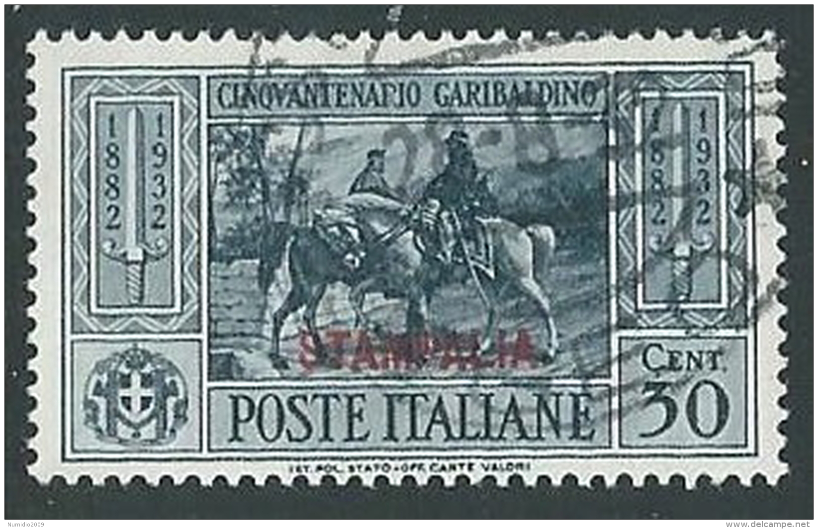 1932 EGEO STAMPALIA USATO GARIBALDI 30 CENT - U27-8 - Egée (Stampalia)