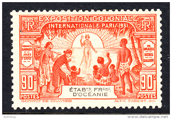 French Polynesia MH Scott #78 90c Colonial Exposition 1931 - Neufs