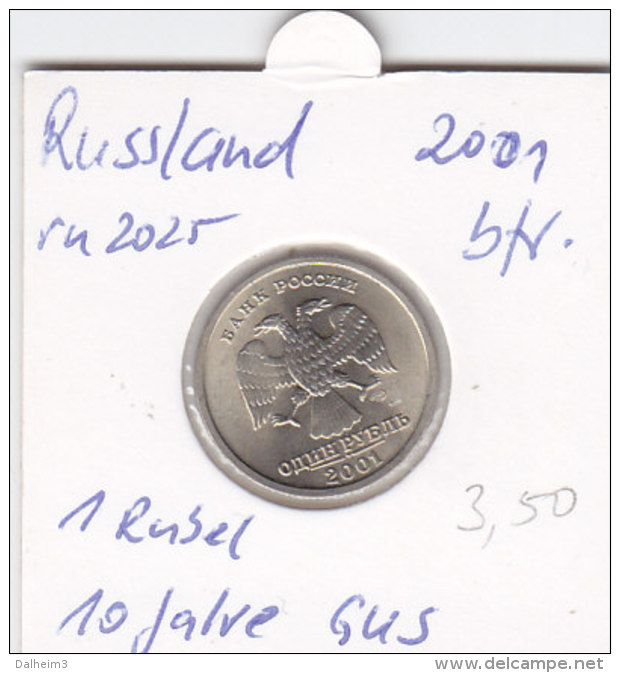 Russland 2001 - 1 Rubel - Unc. - 10 Jahre GUS - Russie