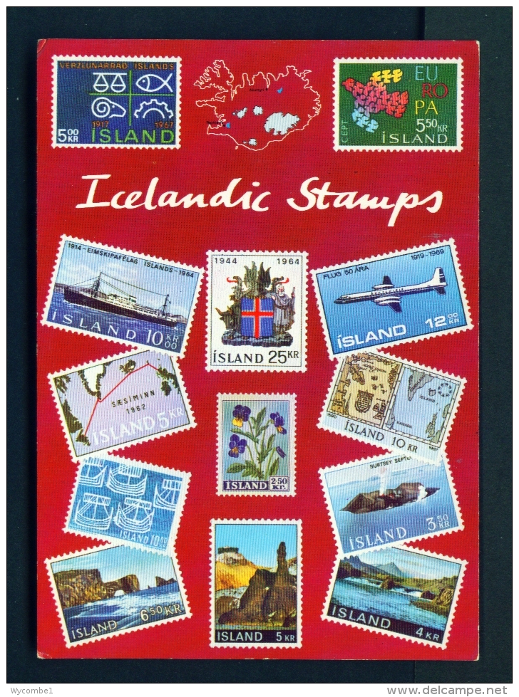 ICELAND  -  Icelandic Postage Stamps  Unused Postcard - Iceland