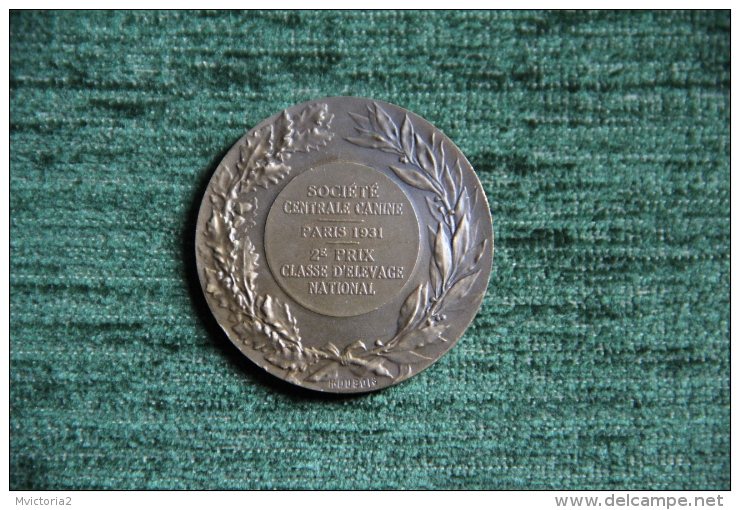 M&eacute;daille De La Soci&eacute;t&eacute; Canine - PARIS 1931 - 2&egrave;me Prix D'&eacute;levage National, Grav&eacut - Professionnels / De Société