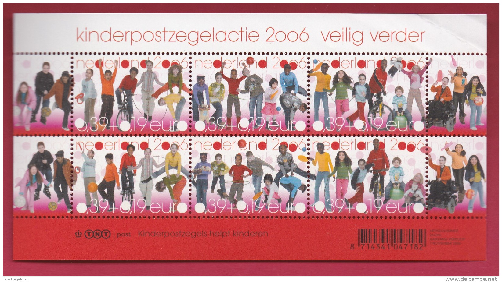 NEDERLAND, 2006 , Stamps Block, Veilig Verkeer (small Fold At The Side),  F1197 - Unused Stamps
