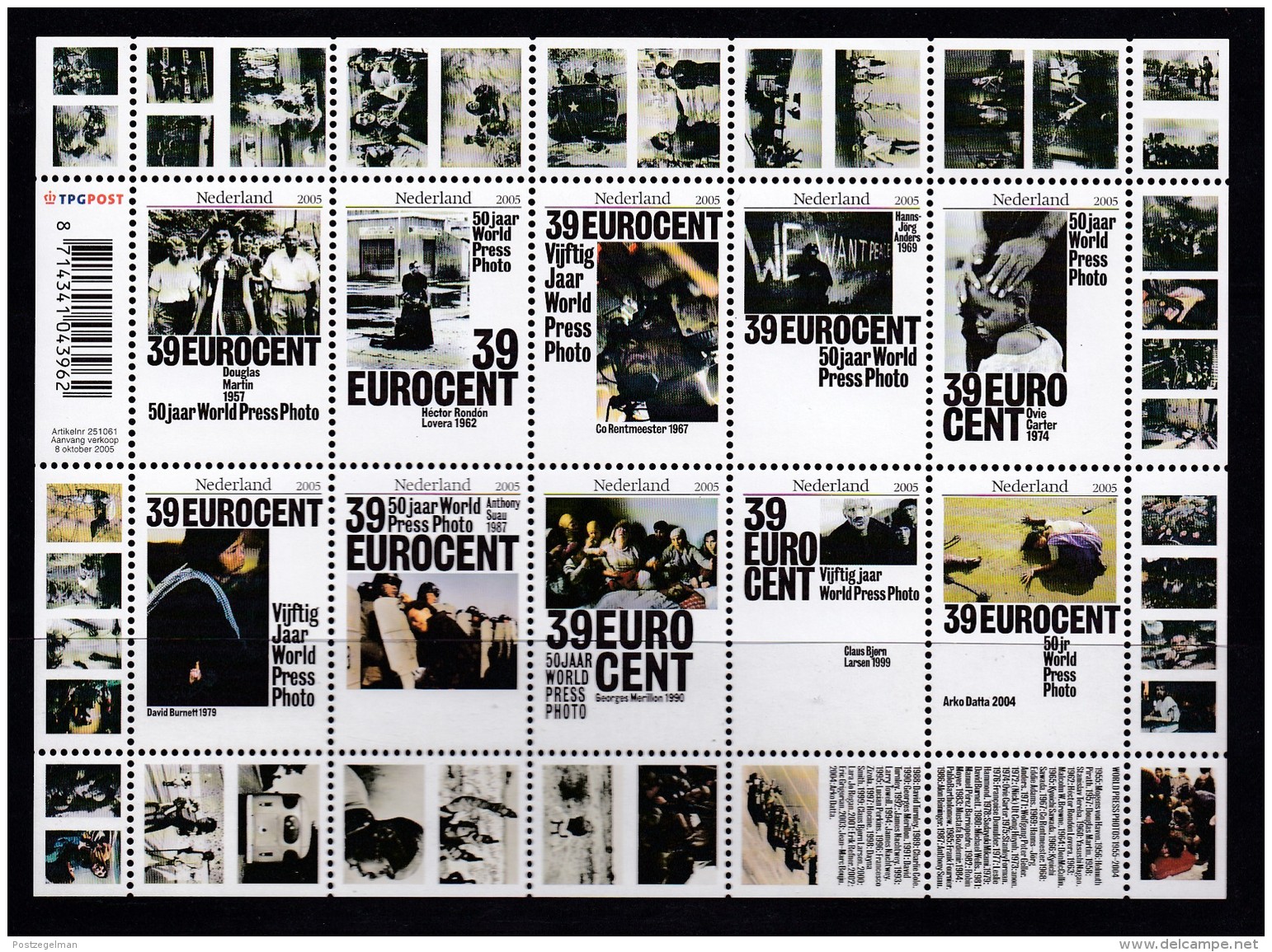 NEDERLAND, 2005 , Stamps Block , 50 Years World Press Photo,  #7211 - Nuevos