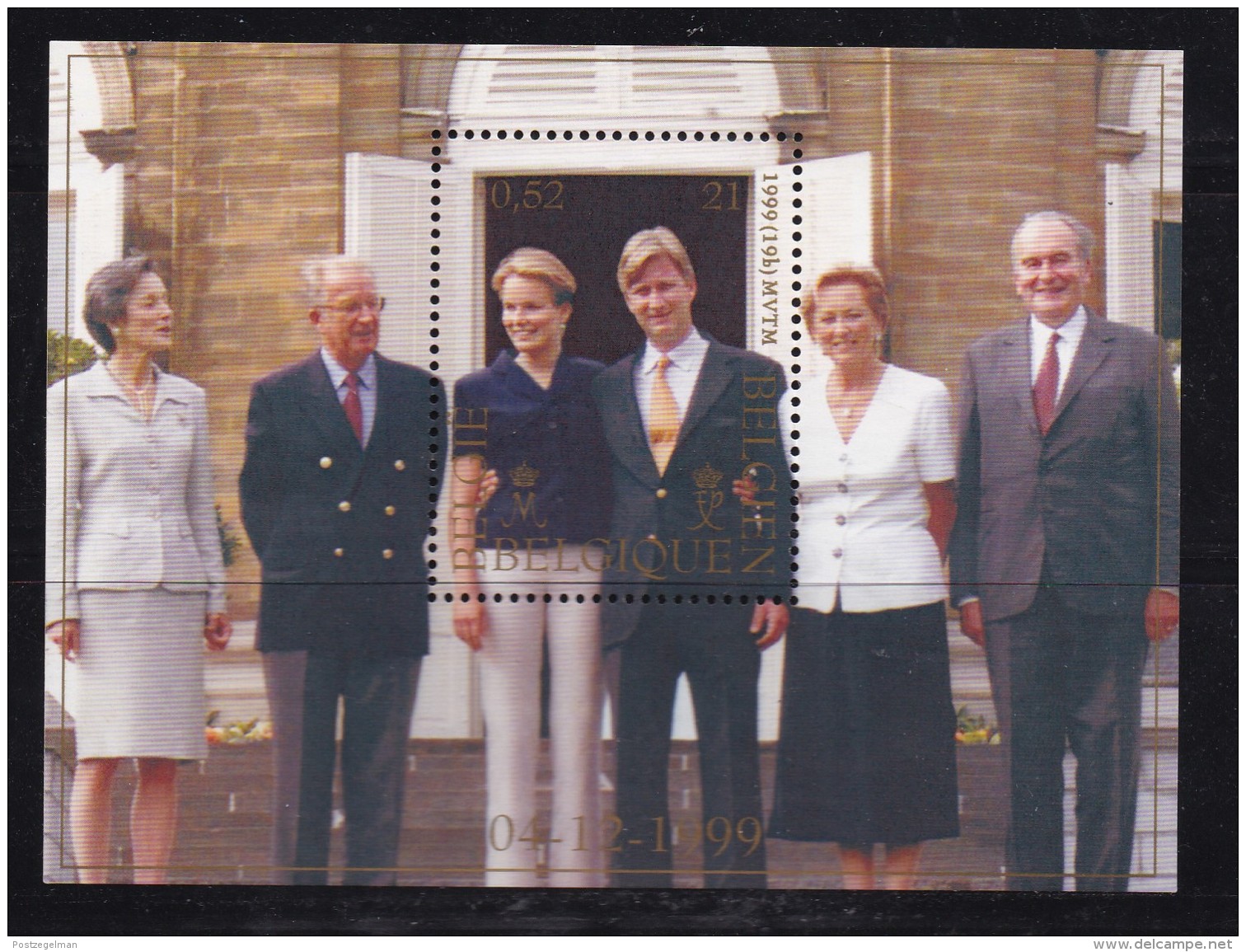 BELGIUM, 1999 , Stamps Block , Wedding Prince Philip, Block 74  #7216 - Unused Stamps