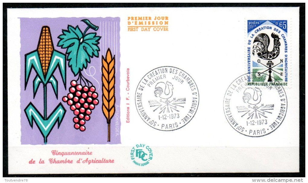 FDC Dept 75 PARIS Création Chambre D'agriculture 1973 - 1970-1979