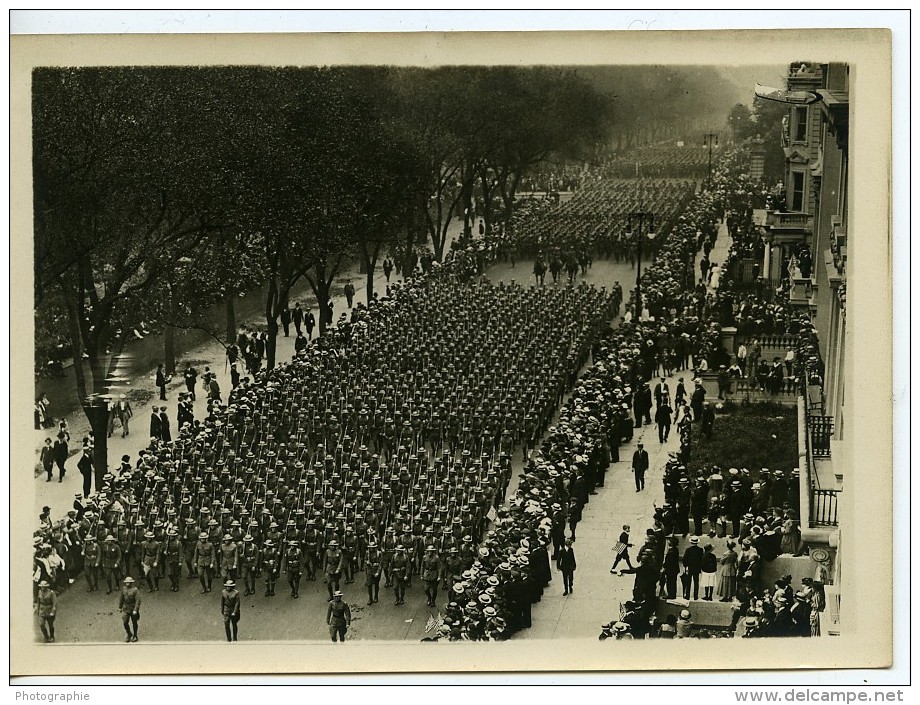 USA New York Fetes De La Victoire Defilé 1ere Division Infanterie Ancienne Photo Trampus 1919 - Places